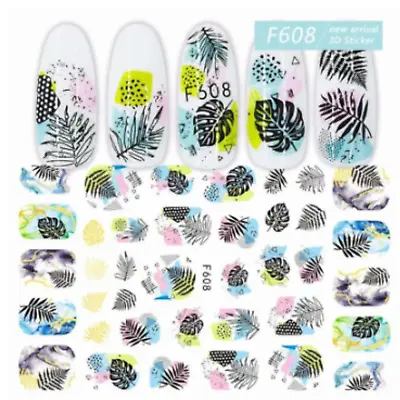 3D Nail Art Decals Mini Boss Drama Queen Boom Selfie Leaf Self-Adhesive Stickers • $2.99