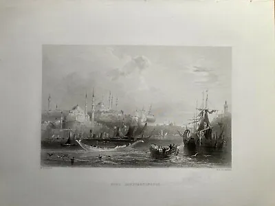 W H BARTLETT Engraving PORT CONSTANTINOPLE 1838 TURKEY • $35