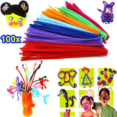 100X Pipe Cleaners Chenille Stems Pipe Cleaner Craft Sticks Asst Colours Art 30c • $7.42