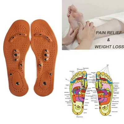 £3.99 • Buy Foot Magnetic Massage Shoe Insoles Acupressure Therapy Reflexology Pain Relief 