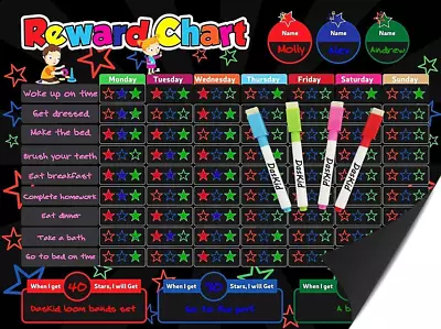 Magnetic Behavior Rewards Chalkboard Child Behavior Reward Chore Chart-Daily  • $12.44