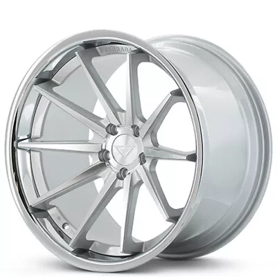 (4) 22x10.5  Ferrada Wheels FR4 Silver Machined With Chrome Lip Rims (B7) • $2980