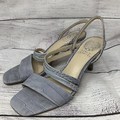 Vince Camuto SAVESHA Blue Leather Strappy Heeled Sandals Womens Sz 6.5M • $25