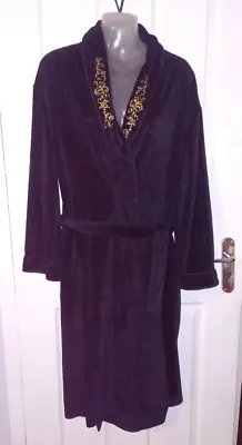£12.50 • Buy Ladies BHS Black Velour Calf Length Dressing Gown Size 8-10.