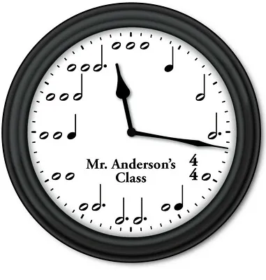 Personalized Music Notes WALL CLOCK - Teacher Piano Lessons Band Orchestra Class • $28.95