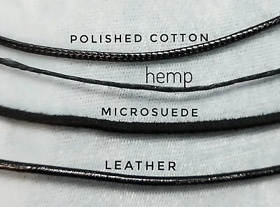 16-20  Cord Choker Necklace Plain Or W/Charm Leather Hemp Cotton Or Microsuede • $2.99