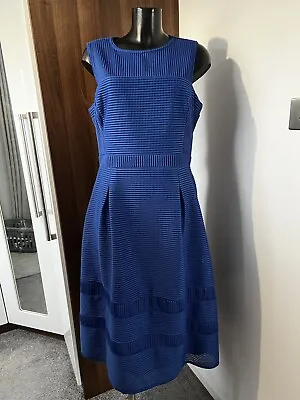 Warehouse Spotlight UK Size 18 Blue Crochet Brodie Ladies Midi Cocktail Dress  • £18.50