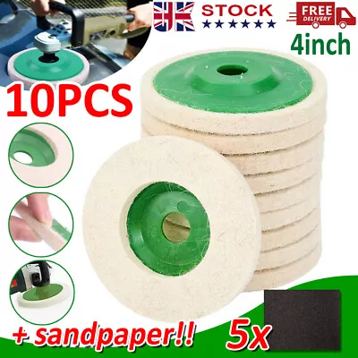 £6.99 • Buy 15PCS 4'' Wool Buffing Polishing Angle Grinder Wheel Felt Pads  Buffer Buff Disc