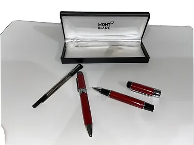 $127.77 • Buy Montblanc 144 Burgundy Red Pens Ballpoint 4.5”-4” Lot Of 2