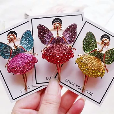 Cute Angel Brooch For Women Enamel Retro Rhinestone Wedding Clothing Lapel Pins • $4.49