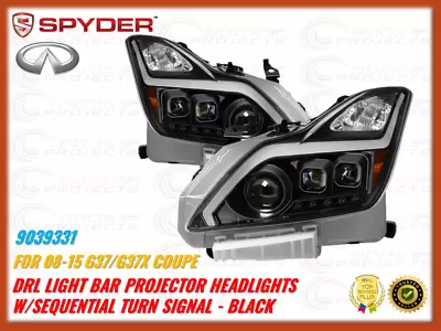 Spyder Projector Headlights - HID/Xenon Black For 08-13 Infiniti G37 G37X Coupe • $498.67