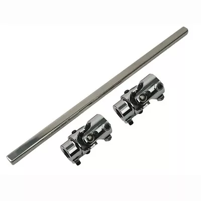 18  Polished Steering Shaft Kit + 2 U-Joints Mustang II Rack To 1  DD Column • $119.99