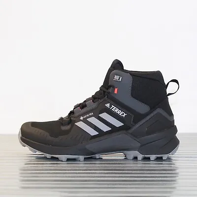 Men's Adidas Terrex Swift R3 Black/Gry FW2762 Mid Gore-Tex Hiking Shoes RRP £199 • £99.99