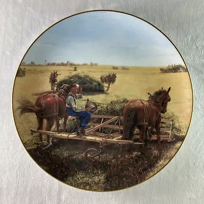 TAKING A BREATHER Plate Farming The Heartland Emmett Kaye Danbury Mint Horses • $12.95