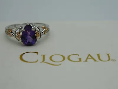 £750 • Buy Welsh Clogau 18ct White & Rose Gold Great Vine Amethyst Ring RRP £950.00 Size P