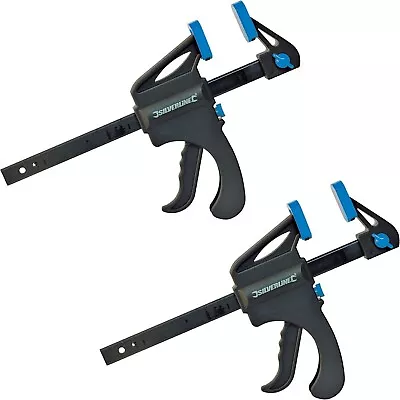 Silverline 2pc X 150mm Speed Quick Clamps Wood Working Carpentry Crafts DIY Home • £15.95