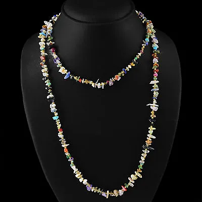 Rare Multicolor 155.00 Cts Natural Untreated Multi Gemstone Beads Necklace (rs) • $15.60