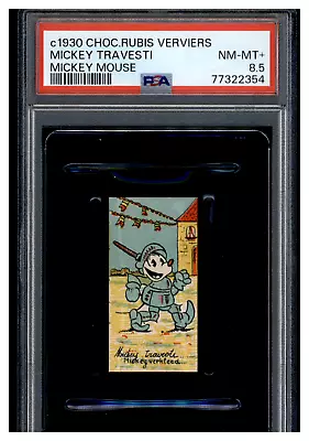 77322354 C1930 Chocolaterie Rubis Verviers Mickey Travesti Mickey Mouse PSA 8.5 • $118.50