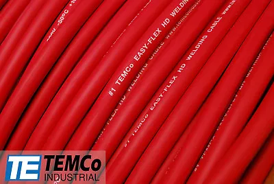 WELDING CABLE 4/0 RED 25' FT BATTERY LEADS USA NEW Gauge Copper AWG Solar • $174.45