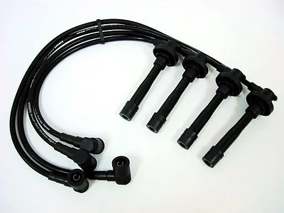 Vms Racing 96-00 Honda Civic Ex D16 10.2mm 10.2 Mm Spark Plug Wires Set Black • $46.88