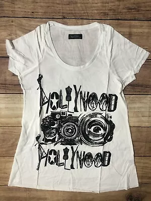 $19.99 • Buy NEW Lauren Moshi PIPER Swing TEE -T-shirt Hollywood White Printed *XS-M