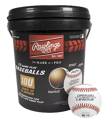 (12 Pack) Bucket Of 10U Official League CROLB Practice Youth Baseballs • $34.09