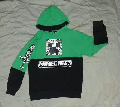 Minecraft Boys Size M (10-12) Pullover Hooded Sweatshirt NWT • $15.99