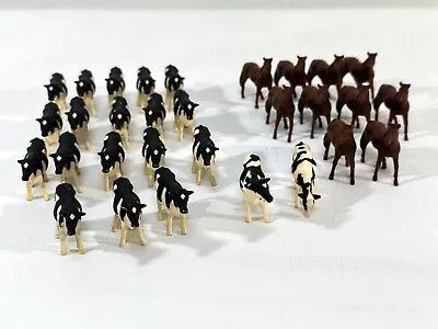 Farm Animal Miniature 1-1/2” Plastic Cow & Horse Figures (set Of 30 Figures) • $19.99