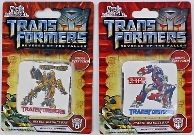 Magic Washcloths TRANSFORMERS SET OF 2 Optimus Prime Bumblebee Basic Fun COTTON • $9.95