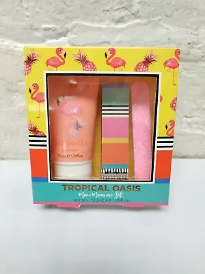 Tropical Oasis Mini Manicure Set NEW Hand Cream Nail Buffer Glitter Emery • $8.69