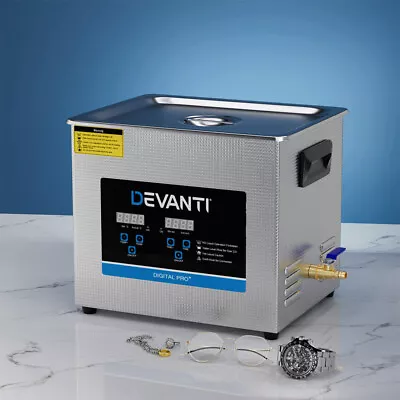Devanti 10L Ultrasonic Cleaner Heater Cleaning Machine Timer Industrial 240W • $275.15