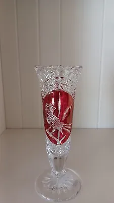 Vintage 6.5  Hofbauer Byrdes German Ruby Crystal Bud Vase • $13