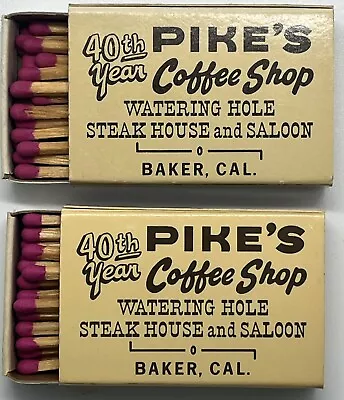 Vintage Matchbox Pike's Coffee Shop Baker Calif Watering Hole Saloon X2 • $3.99