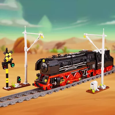 Steam Train Engine Vintage Railway Track Blocks Set Building Bricks Toys Gift • $139.99