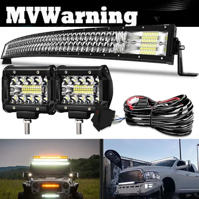 Fit Dodge Ram 2500/3500 10-UP Bumper 42  LED Curved Light Bar Brackets+Wiring • $60.98