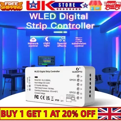 REDUCED!✨GLEDOPTO Wled LED Light Strip Controller APP 100 Dynamic Lighting Modes • £16.89