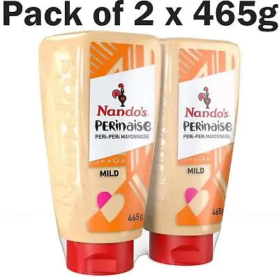 Nando's Perinaise Peri-Peri Mayonnaise Mild Squeezy Mayo Sauce Pack Of 2 X 465g • £11.49