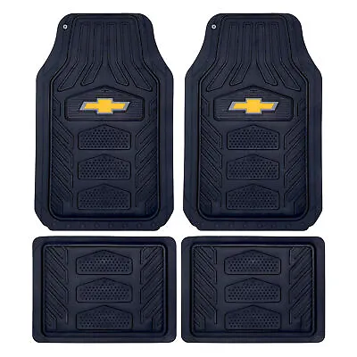 $49.95 • Buy Chevy Bowtie Logo Heavy Duty Truck SUV Car All Weather Rubber 4pc Floor Mats Set
