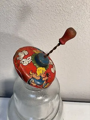 Vintage Ohio Art Spinning Top Elaine Ends Hileman Tin Toy Top #145  1940's • $10