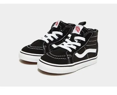 Vans Trainers Sportswear SK8 HI BLKWHT Infant Shoe Kids Sneakers Boy Girl Size 6 • £24.95