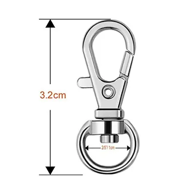 20PCS Swivel Lobster Clasp Clips Hook Alloy Key Ring Split Keychain Durable • £3.72