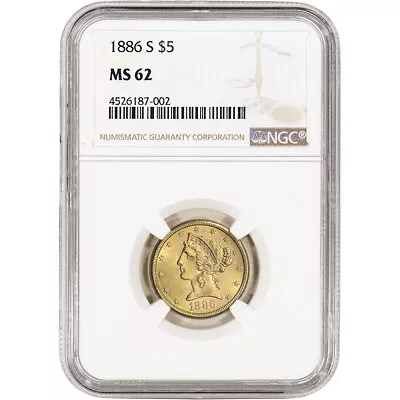 US Gold $5 Liberty Head Eagle - NGC MS62 - Random Date • $657.46