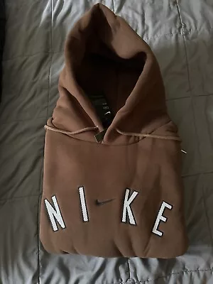 Plush TTS Nike Vintage Center Swoosh Logo Hoodie Brown Size Large • $60