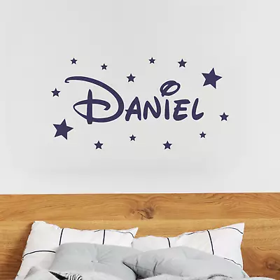 Personalised Disney Wall Sticker  Name & Stars Kids Disney Inspired Decal Vinyl  • £5.99