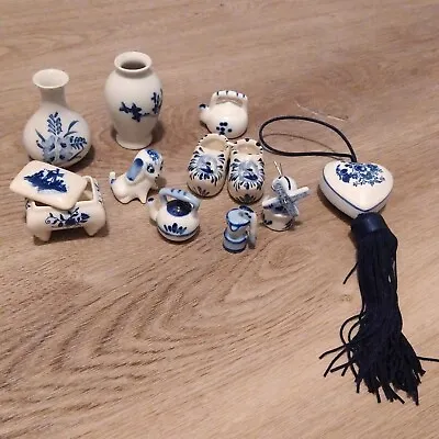 Dollhouse Lot Of Miniature Small Vintage Asian Blue White Ceramic Teapot Vases + • $49.50