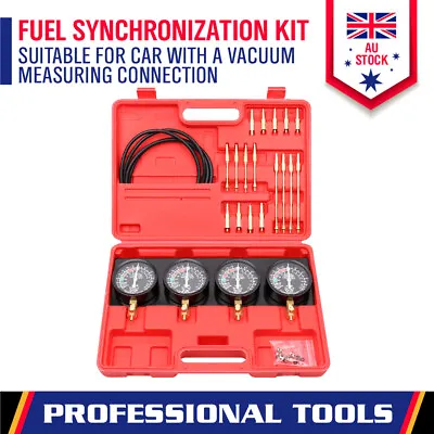 Universal Fuel Vacuum Carburetor Synchronizer Set Carb Sync 4x Gauges Balancer • $79.99