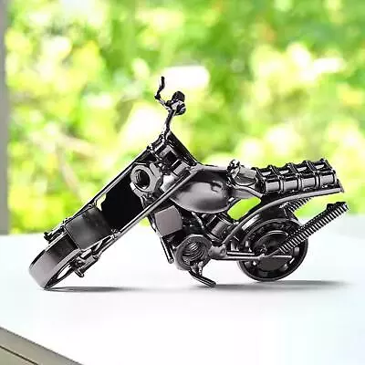 Metal Motorcycle Model Iron Figure Motorcycle Sculpture Desktop Home Decor Toy • $11.56