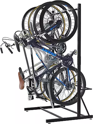 Freestanding Bike Rack Bicycle Storage Rack For Garage Max 5 Bikes | Solid Steel • $253.99