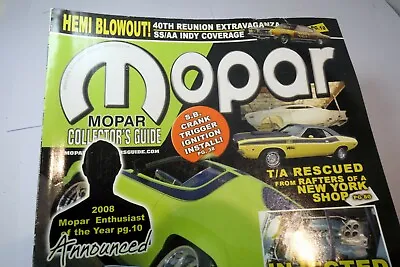 MOPAR Collector's Guide Magazine December 2008 Charger III Body ShortRam 300 T/A • $9.99