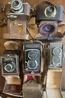 Vintage Camera Lot / Yashica-44 Yashica-C Pilot 6 Argus Kodak No.1 Diomatic • $199.99